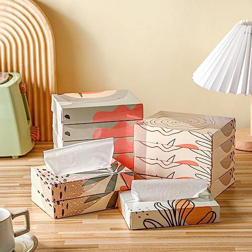24 Packs 960 Sheets Tissue Cube Car Facial Boxes Disposable Facial Travel Tissues Holder Soft Watercolor Boxes 2 Ply 40 Sheets for Wedding Household Car Kitchen Bathroom (960 Count)