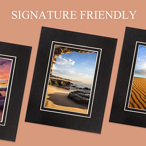 10 Pack Acid Free Black Picture Frame Mats