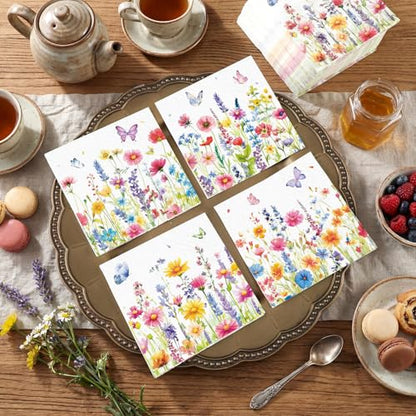 100 Pieces Summer Flower Cocktail Napkins 2 (100 Count)