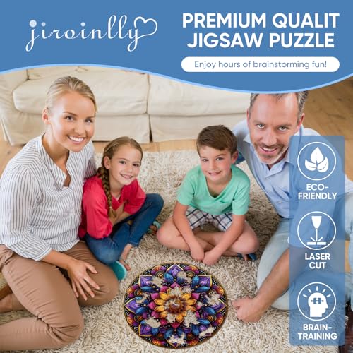 Wooden Puzzles for Adults Purple Mandala 500 Pieces Jigsaw Puzzle