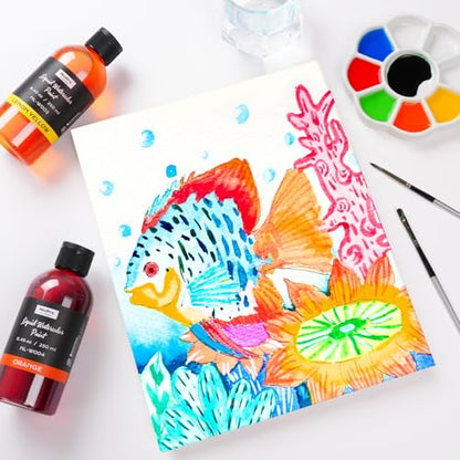 6 Colors Liquid Watercolor Paint Set (50.7 Fl Oz)