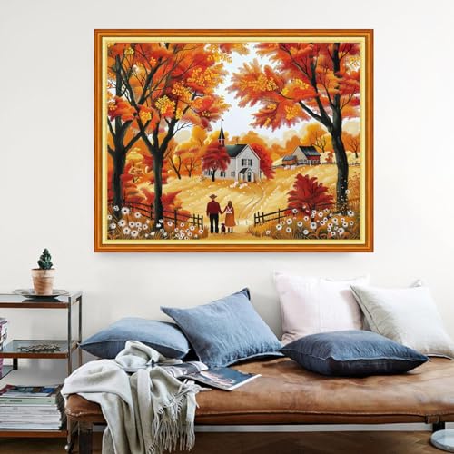 Stamped Cross Stitch Kits Full Range of Embroidery Patterns Starter Kits for Beginners Adult DIY Cross Stitches Needlepoint Kits 11CT