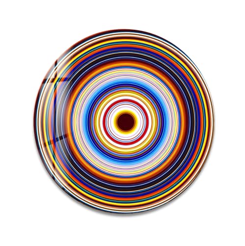 39,4''(100cm) Diameter Colorful Concentric Circles Round Glass Wall Art Tempered Glass Printing Wall Decor Large Wall Art Wall Hangings