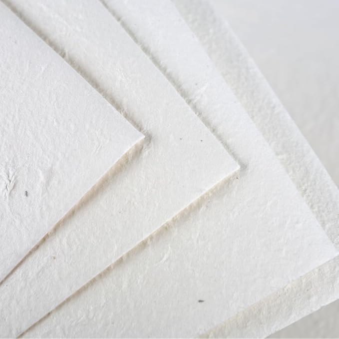 A4 Handmade Textured Paper, 10 Sheets Thick Ivory Dongba Papers for DIY Journals, Wedding Invitations, Crafts Arts, Card Making, Printer