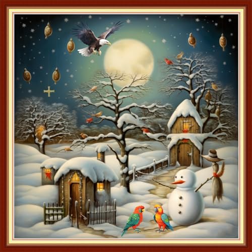 Stamped Cross Stitch Kits Full Range of Embroidery Needlework Starter Kits for Beginners Adults 11CT Embroidery Patterns Art Crafts DIY Needlepoint Kits