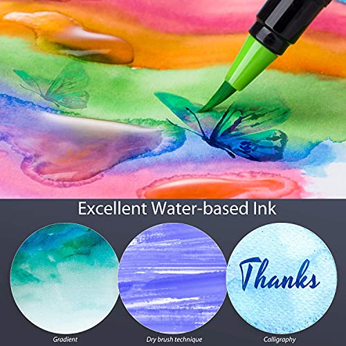 Professional Watercolor Brush Markers Pen 48 Colors of Ohuhu (48 Count)
