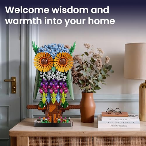Flower Owl Building Set for Adults Women