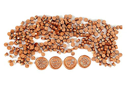 360 Pcs Metallic Copper Sealing Wax Beads Set for Wax Seal Stamp with Candles and Melting Spoon