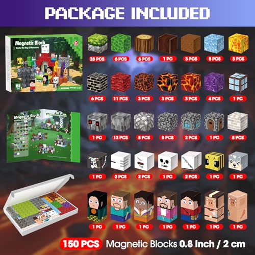 150PCS Magnetic Blocks (150 Count)