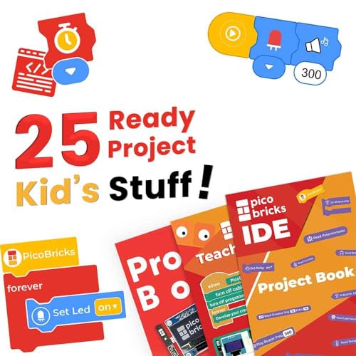 Raspberry Pi Pico W Starter Kit with 12 Detachable Sensors and Extensive Learning Guide