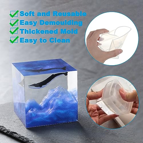 2 Pack Square Resin Molds Cube Silicone Casting Molds (2 Count)