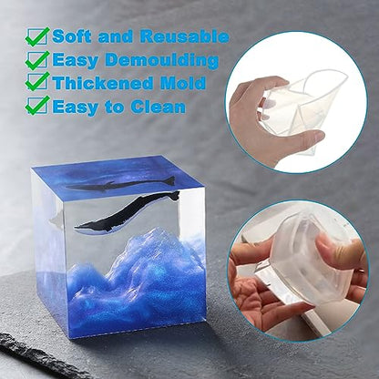 2 Pack Square Resin Molds Cube Silicone Casting Molds (2 Count)