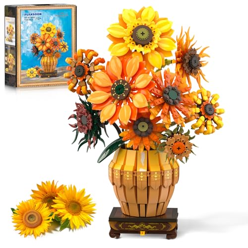 Sunflower Building Set with Light Vase Base