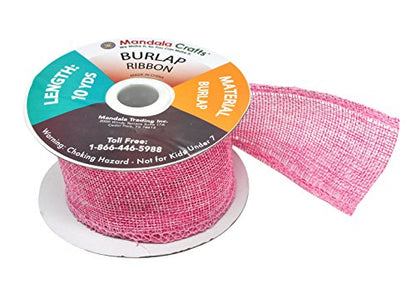 2 Inch Wide Pink Burlap Ribbon for Crafts