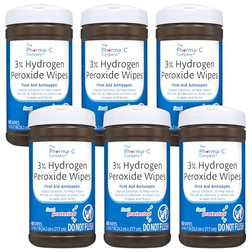 3% Hydrogen Peroxide Wipes 40 Count Canister [6 pack] (240 Count)