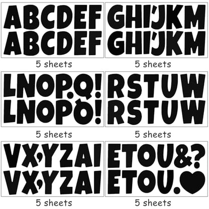 360 Pcs 30 Sheets Bulletin Board Letters 2.5 Inches Alphabet Stickers Self Adhesive Stick on Letters for Poster Board Classroom School Home Decor (360 Count)