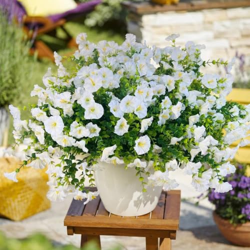 Artificial Fake Flowers For Outdoor Outside Decoration (16 Count)