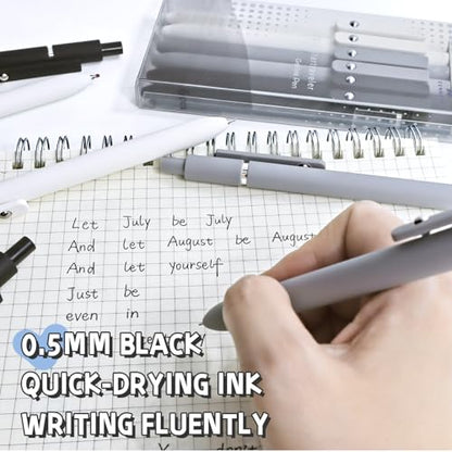 6 Pcs Gel Pens 0.5mm Quick Dry Black Ink Pens Fine Point Smooth Writing Pen (6 Count)