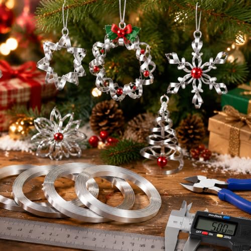 5mm Christmas Bendable Wire 32.8 ft Aluminum Flat Craft Wire (32.8 Foot)
