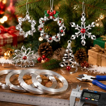 5mm Christmas Bendable Wire 32.8 ft Aluminum Flat Craft Wire (32.8 Foot)