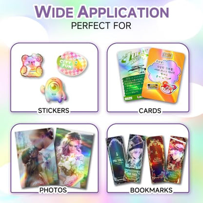 36 Sheets Holographic Laminate Sheets Clear Self Adhesive Sticker Paper (36 Count)