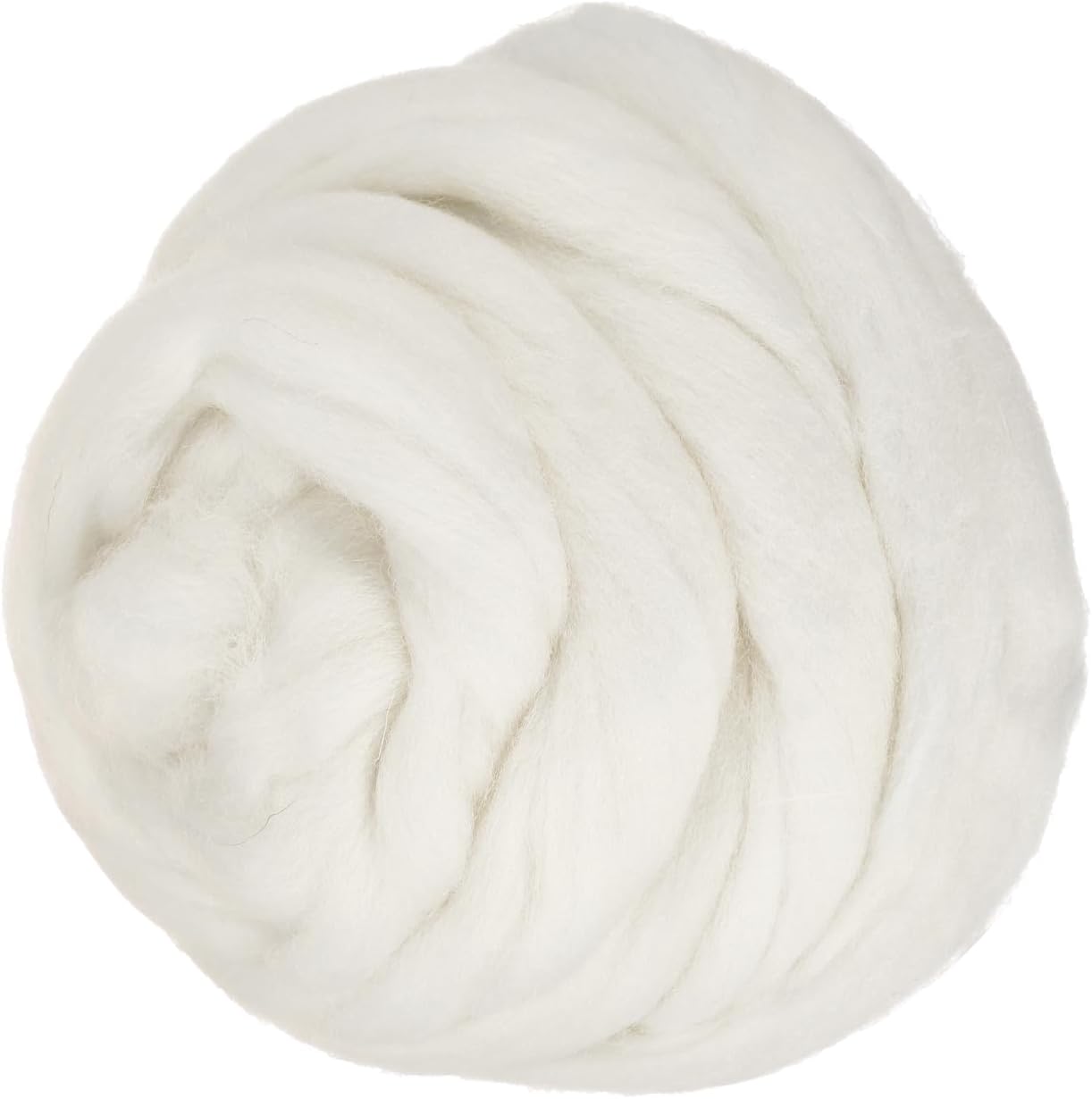 PATIKIL Wool Roving Yarn, 80G/2.82OZ Soft Felting Wool Pure Chunky Roving Yarn Bulk for Needle Felting Knitting Blanket Spinning Weaving DIY Craft, White