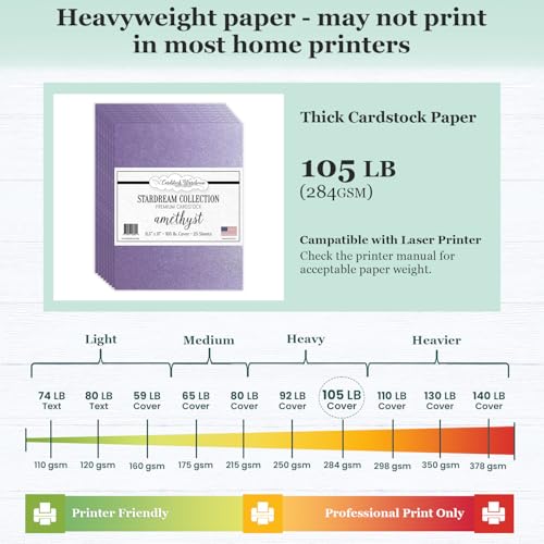 Cardstock Warehouse Stardream Amethyst Purple Cardstock Paper (25 Count)