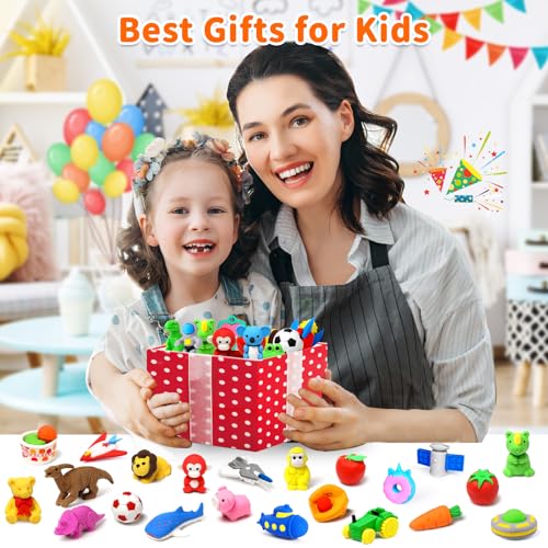70Pcs Animal Pencil Erasers (70 Count)