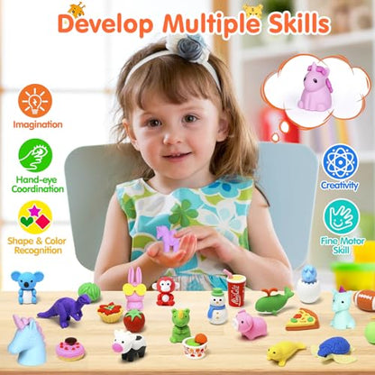 90 Pcs Mini Animal Erasers (90 Count)