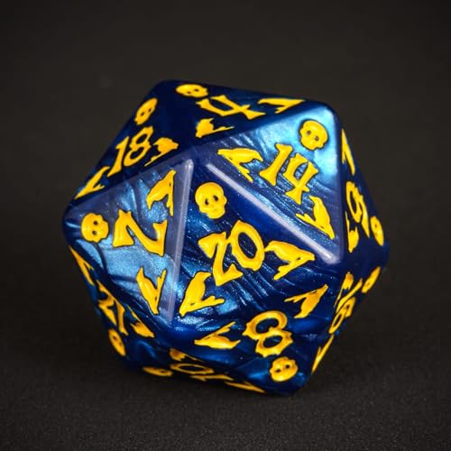 7 Die DND Dice Set Scary Pattern Polyhedral Dice Set with Dice Bag (7 Count)