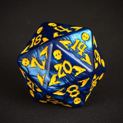 7 Die DND Dice Set Scary Pattern Polyhedral Dice Set with Dice Bag (7 Count)