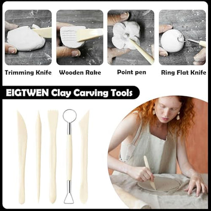 100ml Air Dry Clay Glaze and 29pcs Clay Tools Kit