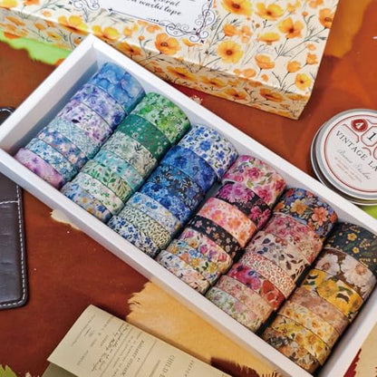 42 Roll Floral Thin Washi Tape Sticker Set 3 Meters per Roll
