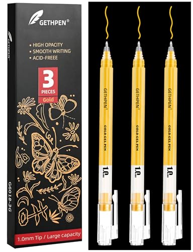 Gold Gel Pen Set (3 Count)