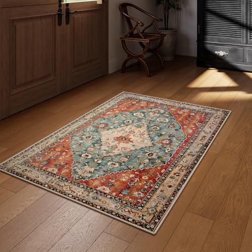 Felice Boho Tribal 3x5 Washable Entry Throw Rugs for Bedroom (15 Sq Ft)
