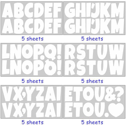 360 Pcs 30 Sheets Bulletin Board Letters 2.5 Inches Alphabet Stickers Self Adhesive Stick on Letters for Poster Board Classroom School Home Decor (360 Count)