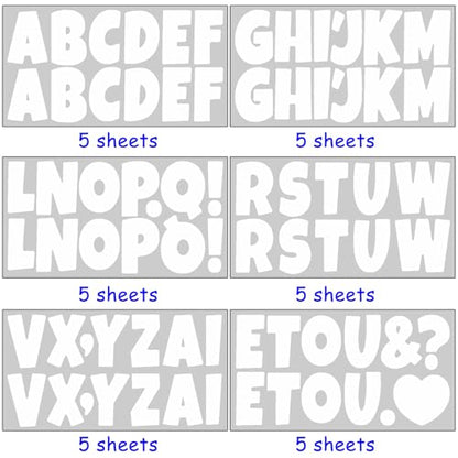 360 Pcs 30 Sheets Bulletin Board Letters 2.5 Inches Alphabet Stickers Self Adhesive Stick on Letters for Poster Board Classroom School Home Decor (360 Count)