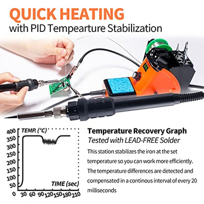 926 III 60W LED Display Soldering Iron Station Kit w 2 Helping Hands