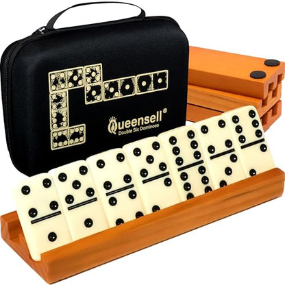 Dominos Set for Adults with 4 Domino Racks