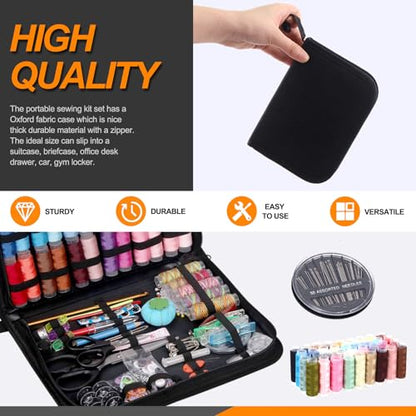 217Pcs Sewing Kit with Portable Bag (217 Count)