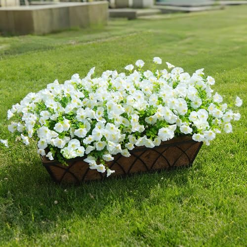 Artificial Fake Flowers For Outdoor Outside Decoration (16 Count)