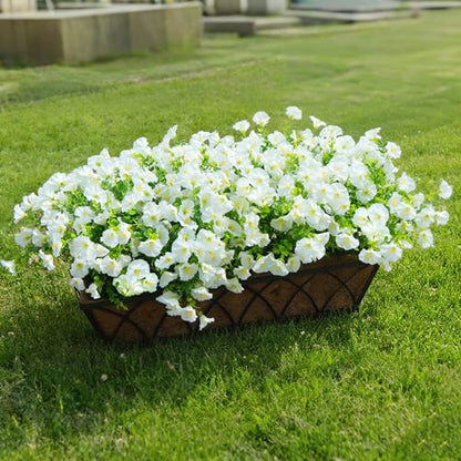 Artificial Fake Flowers For Outdoor Outside Decoration (16 Count)