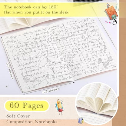 100 Pack A5 Composition Notebooks 5"x8" Wide Ruled Notebook (100 Count)