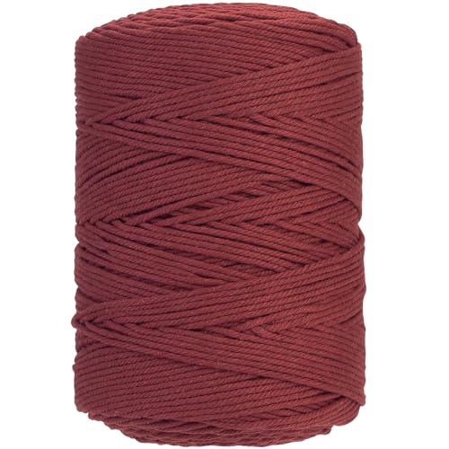 Macrame Cord 3mm x 546yards Natural Macrame Cotton Rope Colored Macrame Rope Soft Cotton Cord Macrame Supplies Craft Rope Macrame Yarn for Plant Hanger Wall Hanger Dreamcatcher