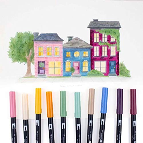 Dual Brush Pen Art Markers (10 Count)
