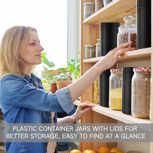 12 Pack 12 oz Plastic Container Jars with Lids Round Clear Travel Cosmetic Container Slime Jar for Toiletries (12 Count)