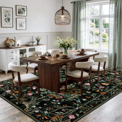 Black Boho 8x10 Area Rugs for Living Room