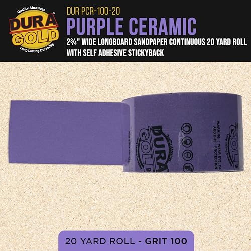 Premium 100 Grit PSA Purple Film Ceramic Longboard Sandpaper (60 Foot)