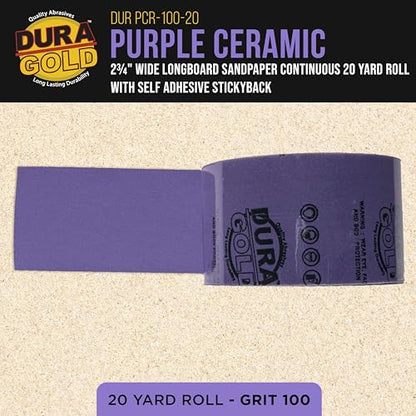 Premium 100 Grit PSA Purple Film Ceramic Longboard Sandpaper (60 Foot)