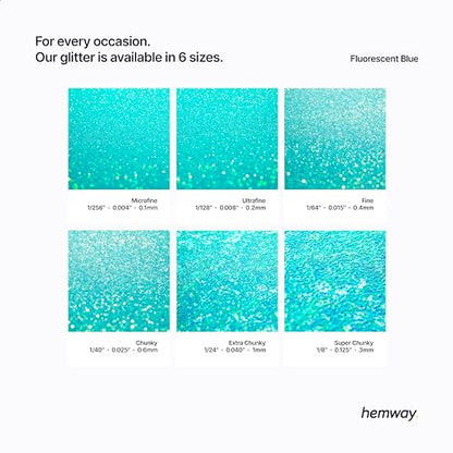 Resin Glitter Fluorescent Blue 100g Extra Chunky (3.5274 Ounce)